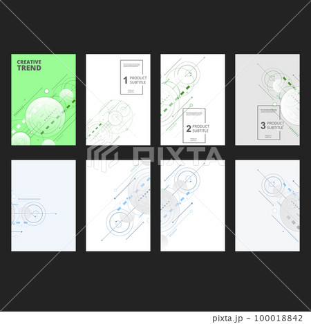 Abstract background with connection shapes. Circles and lines and dots design. Modern dynamic structure. Technology scheme tech illustration 100018842