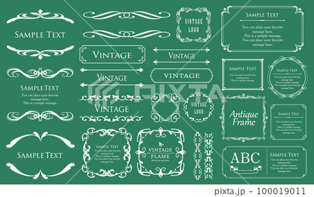 エレガントなフレーム。デザインテンプレート。ゴージャスな額のセット。 エレガントなフレーム。デザインテンプレート。ゴージャスな額のセット。 100019011