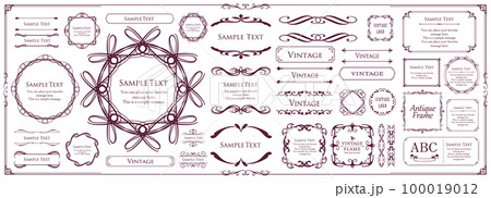 エレガントなフレーム。デザインテンプレート。ゴージャスな額のセット。 エレガントなフレーム。デザインテンプレート。ゴージャスな額のセット。 100019012