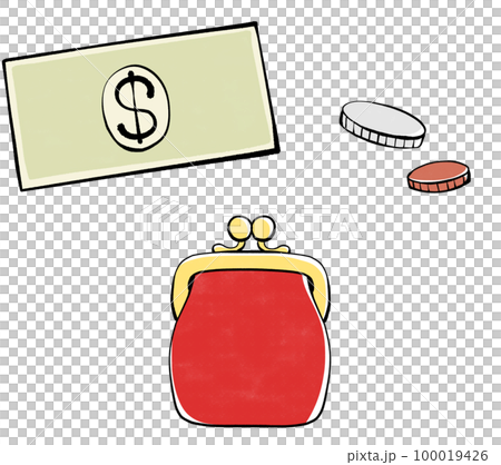 Illustration material of money and wallet Illustration material of money and wallet 100019426