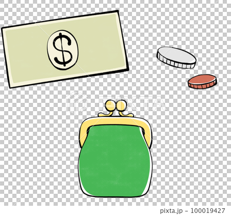 Illustration material of money and wallet Illustration material of money and wallet 100019427