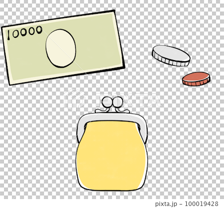 Illustration material of money and wallet Illustration material of money and wallet 100019428