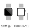 正面から見たスマートウォッチのシンプルなイラスト 100020216