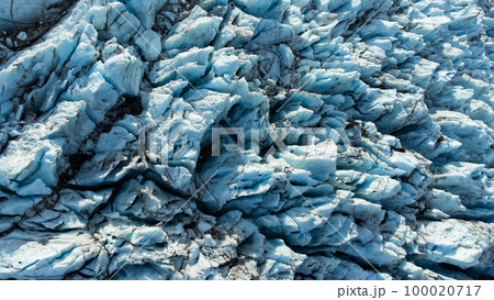 Glacier in Iceland, Pure Blue Melting Ice at Winter Season, Nature Landscape. Vatnajokull National Park and the Largest Glacier in Europe. Global Warming and Climate Change Concept 100020717
