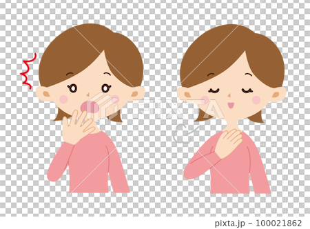 女性 2 姿勢驚喜和安慰 女性 2 姿勢驚喜和安慰 100021862