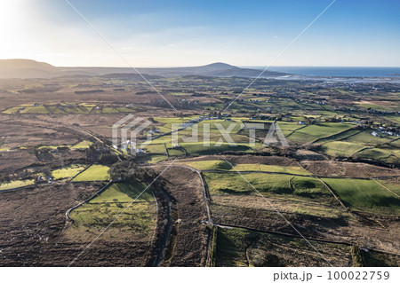 Aerial view of the Burtonport Railway Walk by Falcarragh in County Donegal, Republic of Ireland Aerial view of the Burtonport Railway Walk by Falcarragh in County Donegal, Republic of Ireland 100022759