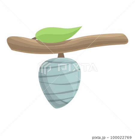 Cocoon icon cartoon vector. Natural silk. Larva insect Cocoon icon cartoon vector. Natural silk. Larva insect 100022769