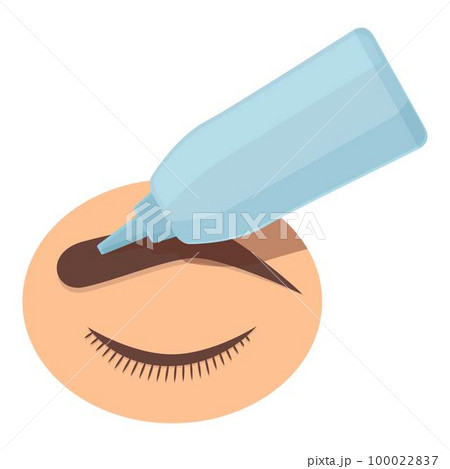 Draw brow icon cartoon vector. Makeup brush. Facial care 100022837