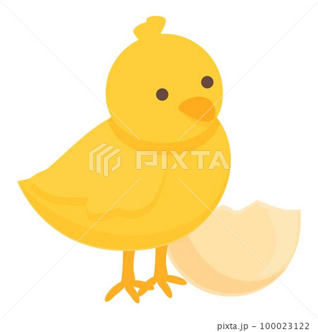 Card chicken icon cartoon vector. Chicken hatching. Funny shell 100023122