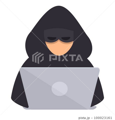Hacker work icon cartoon vector. Cyber attack. Online scam 100023161