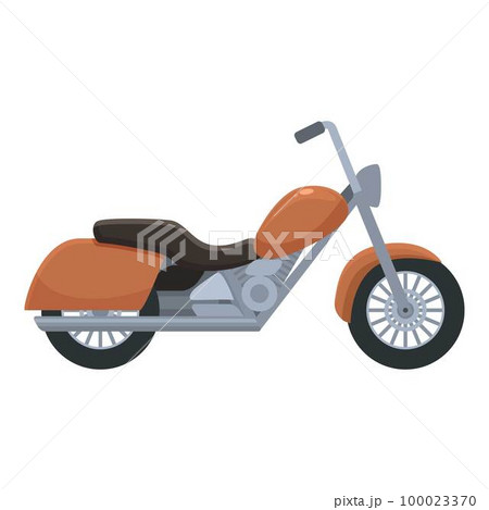 Chopper ride icon cartoon vector. Bike road. Motor sport Chopper ride icon cartoon vector. Bike road. Motor sport 100023370