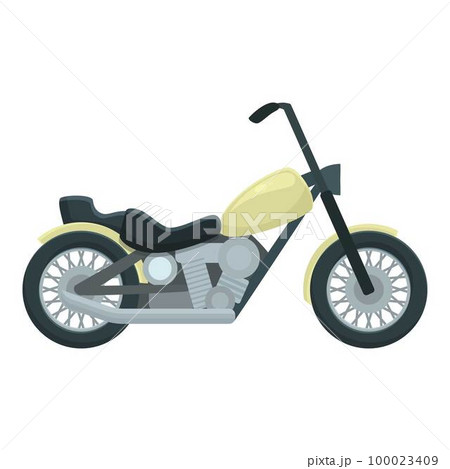 Road chopper icon cartoon vector. Rider bike. Custome classic Road chopper icon cartoon vector. Rider bike. Custome classic 100023409