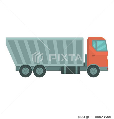 Cargo truck icon cartoon vector. Tipper dump. Unload machine Cargo truck icon cartoon vector. Tipper dump. Unload machine 100023506
