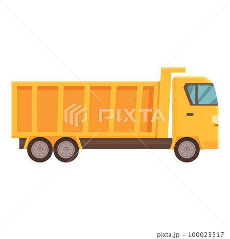 Yellow truck icon cartoon vector. Tipper construction. Machine vehicle Yellow truck icon cartoon vector. Tipper construction. Machine vehicle 100023517
