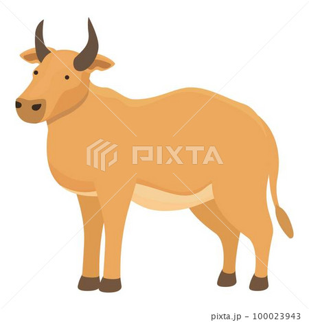 Color cow icon cartoon vector. Farm breed. Eat grass 100023943