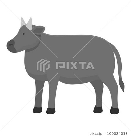 Grey cow icon cartoon vector. Farm breed. Spot beef 100024053