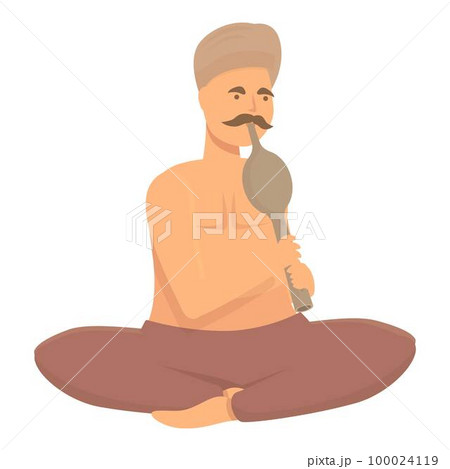 Indian man icon cartoon vector. Snake charmer. Fakir people Indian man icon cartoon vector. Snake charmer. Fakir people 100024119