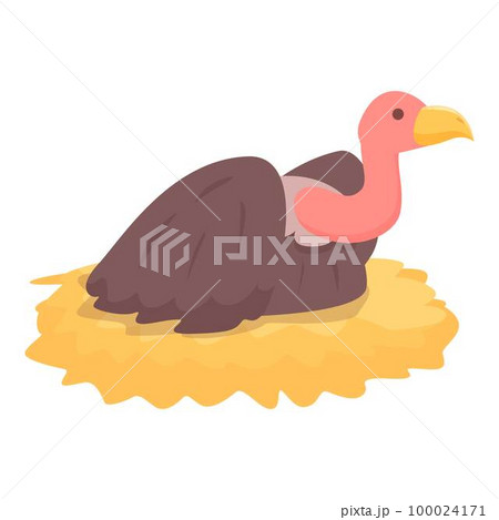 Vulture house icon cartoon vector. Nature bird. Evil mascot 100024171