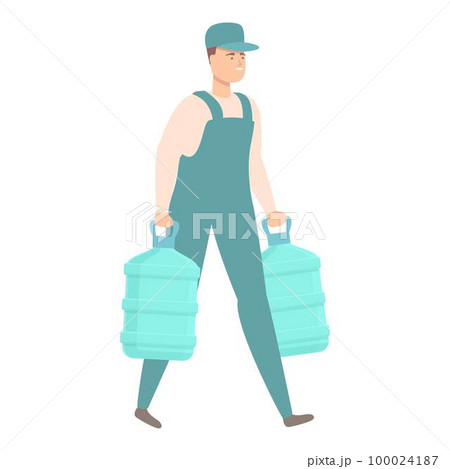 Carry man icon cartoon vector. Water service. Office door Carry man icon cartoon vector. Water service. Office door 100024187