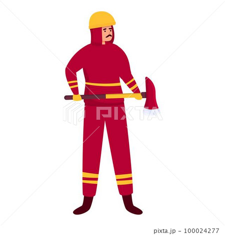 Firefighter icon cartoon vector. Rescue man. Helmet protection 100024277