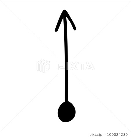 Doodle up arrow symbol hand drawn with thin line Doodle up arrow symbol hand drawn with thin line 100024289