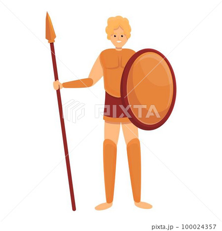 Greek warrior icon cartoon vector. Vase history. Art culture 100024357