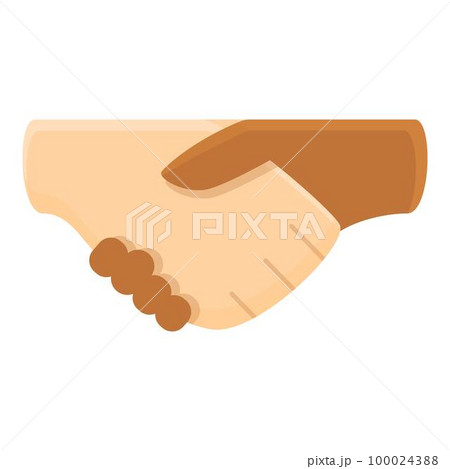 National trust icon cartoon vector. Hand shake. Partner people 100024388