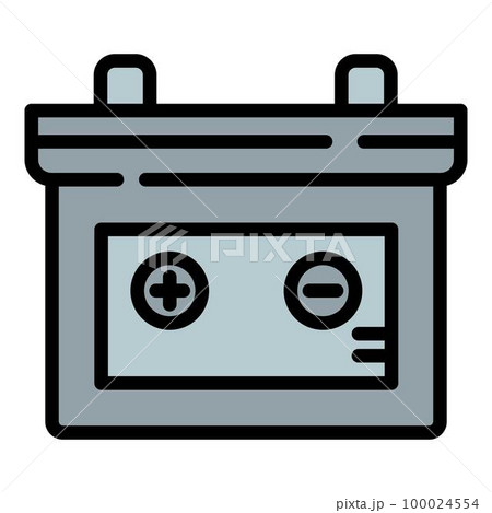 Car battery icon outline vector. Engine motor. System safety Car battery icon outline vector. Engine motor. System safety 100024554