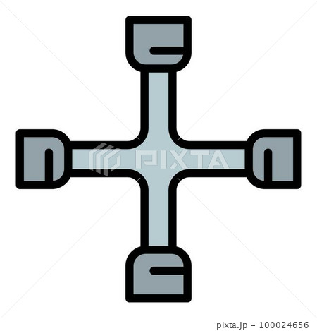 Car wheel key icon outline vector. Auto part. Vehicle brake 100024656
