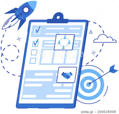 Business intelligence concept vector background illustration with various items and symbols 100026009