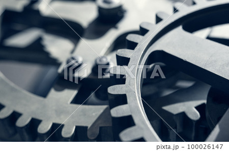 Machine Gear wheels industrial background. Selective focus 100026147
