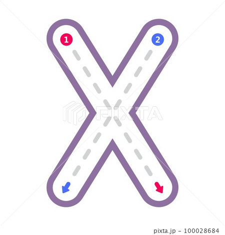 Tracing alphabet letter X uppercase prewriting dotted line element for kindergarten and preschool kids worksheet for handwriting practice activity 100028684