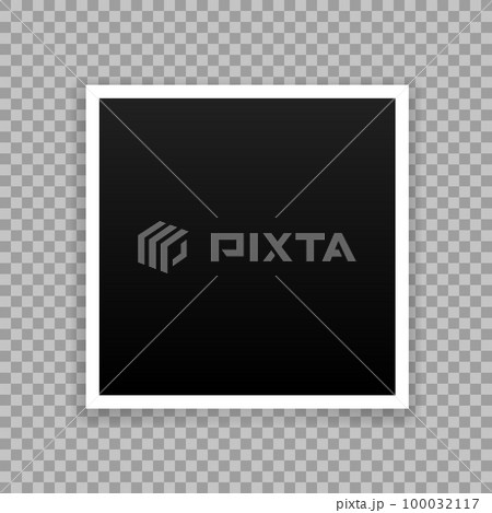 Vector Photo frame mockup design. White border on a transparent background 100032117