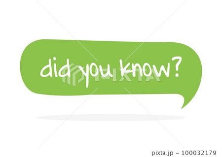 Did you know. Vector hand drawn speech bubble icon, badge illustration on white background 100032179