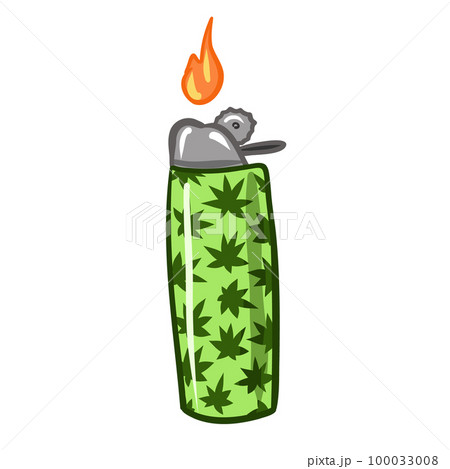 lighter for smoking. lighter with cannabis. smoke weed vector 100033008