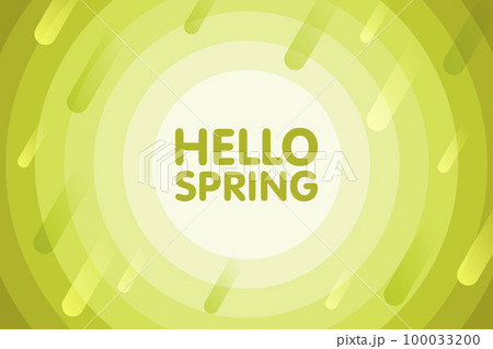 Hello spring. Modern cover design. Vector seasonal illustration. Abstract background with green geometric round circles 100033200