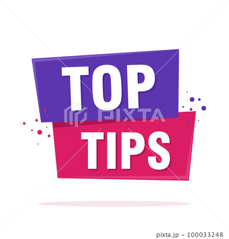 Top tips sign label speech bubble sign. Origami style banner. Vector illustration 100033248