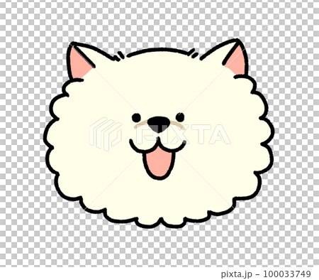 白色的博美犬臉圖標 100033749