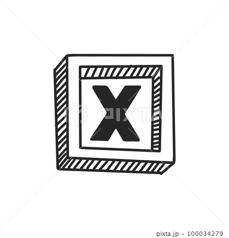 Check mark and cross sign. Cartoon vector and illustration, black and white, hand drawn, sketch style, isolated on white background Check mark and cross sign. Cartoon vector and illustration, black and white, hand drawn, sketch style, isolated on white background 100034279