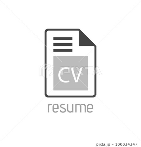 CV line flat vector icon for mobile application, button and website design. Illustration isolated on white background. 100034347