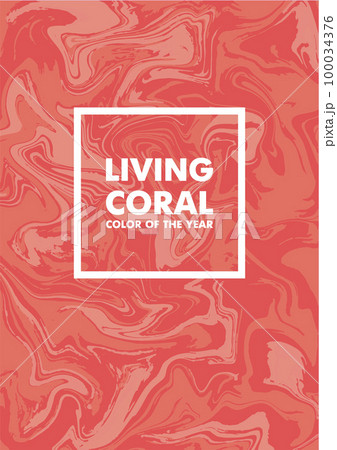 Living Coral color of the Year 2019 on marble abstract background 100034376