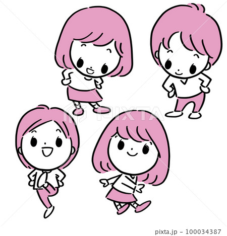 踊っている男の子と女の子 踊っている男の子と女の子 100034387