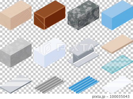 各種建築材料的插圖集 100035043