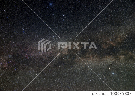 夏の星景 天頂の天の川と夏の大三角 夏の星景 天頂の天の川と夏の大三角 100035807