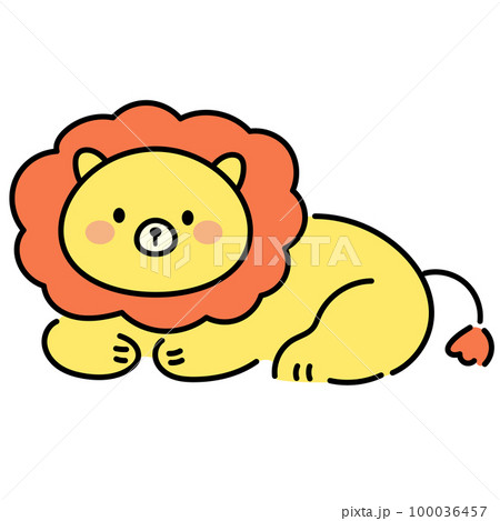 シンプルでかわいいライオン イラスト素材 絵本風のイラスト素材 シンプルでかわいいライオン イラスト素材 絵本風のイラスト素材