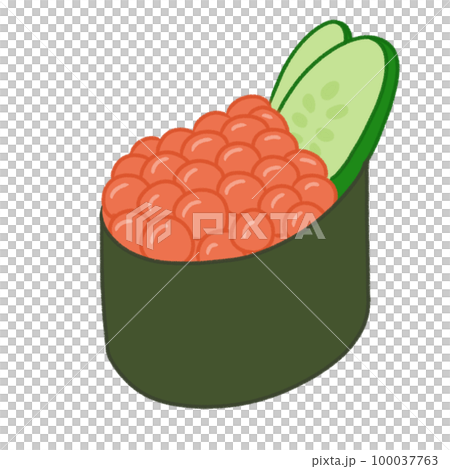 イクラ軍艦巻きのイラスト イクラ軍艦巻きのイラスト 100037763