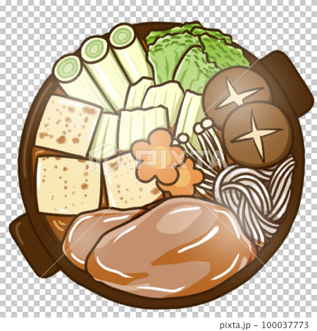 Illustration of sukiyaki pot 100037773