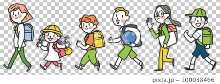 小學生上下學插圖素材 小學生上下學插圖素材 100038466
