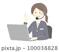 パソコンに向かう女性のオペレーター 100038828
