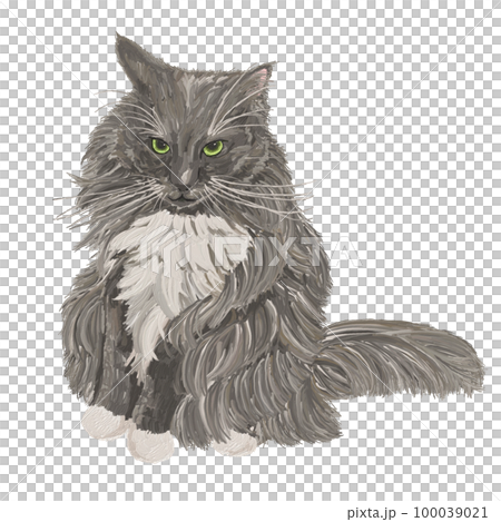 油彩で描いた猫（サイベリアン） 100039021